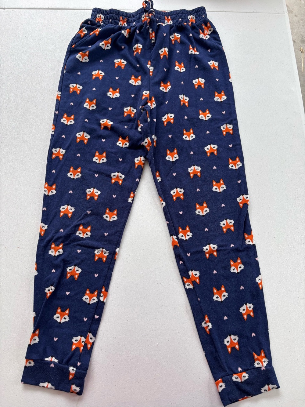 shosho Navy Fox Face Print Pajama Bottoms
